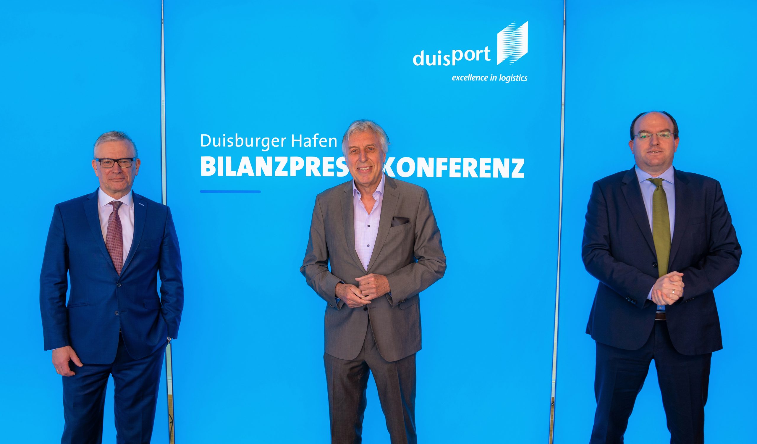 Der Vorstand der duisport-Gruppe v. l. n. r.: Prof. Thomas Schlipköther (Mitglied des Vorstandes); Erich Staake (Vorsitzender des Vorstandes); Markus Bangen (Mitglied des Vorstandes). Copyright: duisport / dws Werbeagentur GmbH